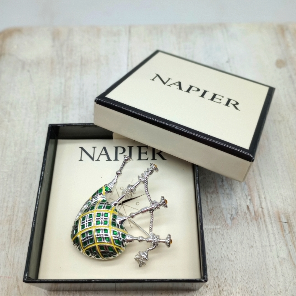 Napier Plaid Bagpipes Pin